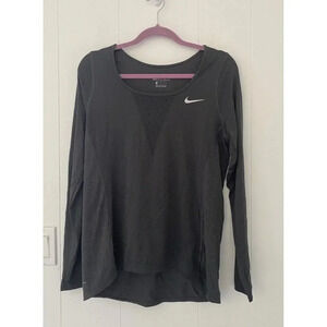 Nike Women's Large Zonal Cooling Relay Long Sleeve Gray New